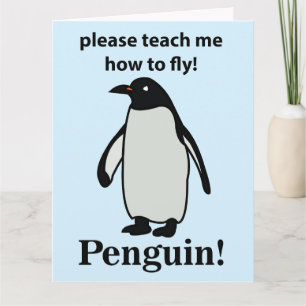 Pinguin Bitte Lehre Mich Zu Fliegen Lustiger Pingu Karte