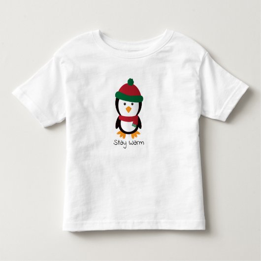 Pinguin Bleibe Warm Kleinkind T-shirt (Vorderseite)