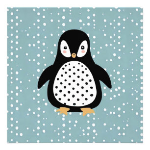 Pinguin Blue Dots Foto Erweiterung