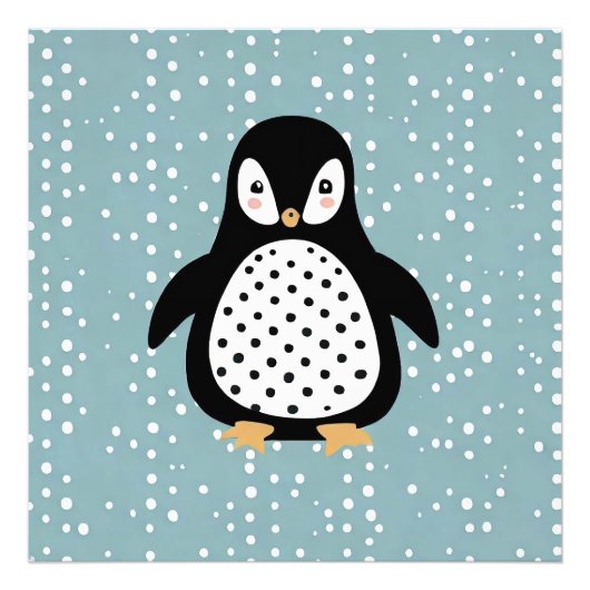 Pinguin Blue Dots Foto Erweiterung (Vorne)