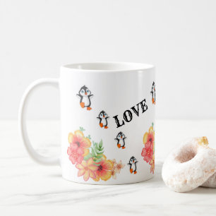 Pinguin Blumen Liebe Glaube Hoffnung Tasse