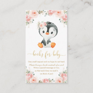 Pinguin Blush Pink Blume Blütenblätter für Kinder  Begleitkarte