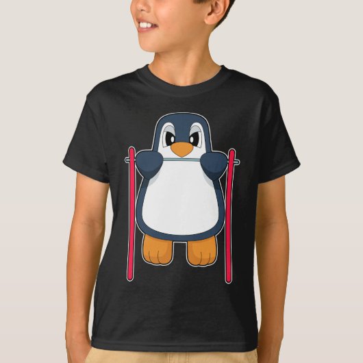 Pinguin Bodybuilder Pull ups T-Shirt (Vorderseite)