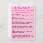 Pinguin Bowling Birthday Party Pink (Personalisier Einladung (Rückseite)