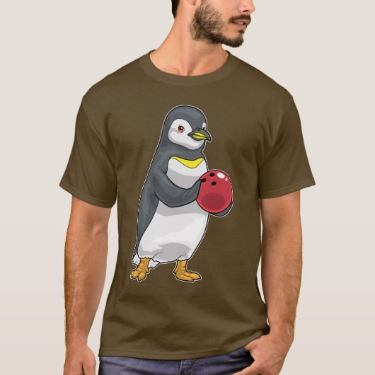 Pinguin Bowling Bowling Ball T-Shirt (Vorderseite)