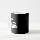 Pinguin Bowling Buttone Oh No Funny Bowler Player Kaffeetasse (Vorderseite Links)