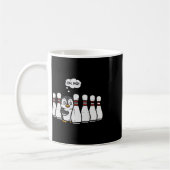 Pinguin Bowling Buttone Oh No Funny Bowler Player Kaffeetasse (Links)