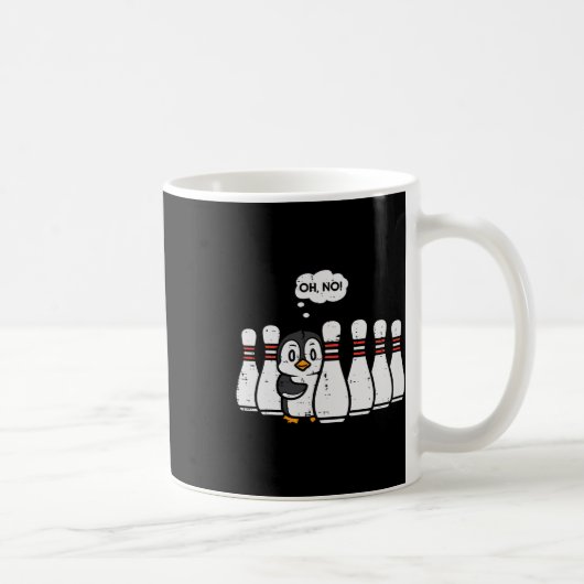 Pinguin Bowling Buttone Oh No Funny Bowler Player Kaffeetasse (Rechts)