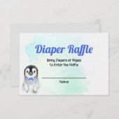 Pinguin Boy Winter Diaper Raffekarte Begleitkarte (Vorne/Hinten)