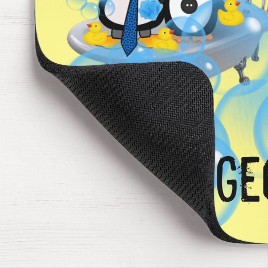 Pinguin Bubble Bath Mouse Pad! Mousepad (Ecke)