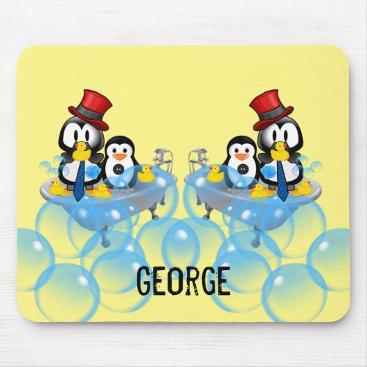 Pinguin Bubble Bath Mouse Pad! Mousepad (Vorne)