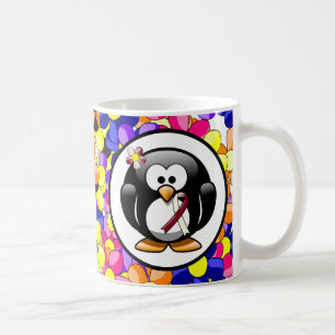 Pinguin Burgund und Elfenbeinerziehungsband Kaffeetasse
