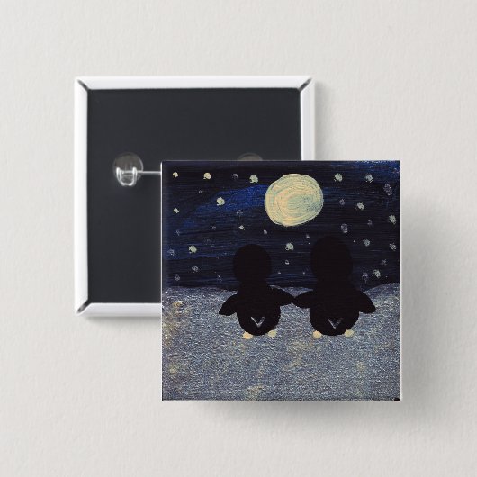 Pinguin By Moon Light Button (Vorne & Hinten)