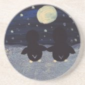 Pinguin by Moon Light Sandstein Untersetzer (Vorne)