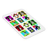 Pinguin Cartoon Birds Abstrakt Art Collage Magnet (Rechte Seite)