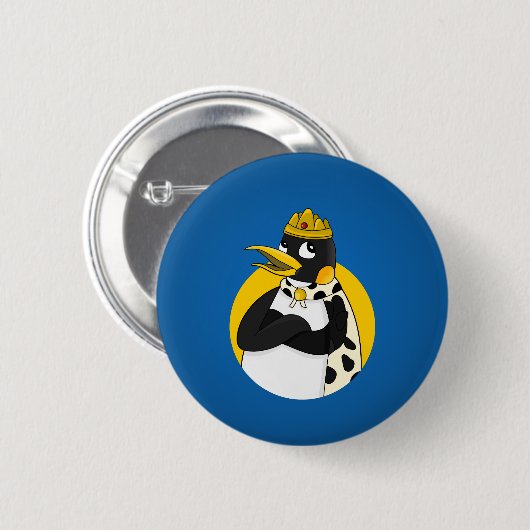 Pinguin-Cartoon Button (Vorne & Hinten)