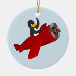 Pinguin-Cartoon Keramik Ornament