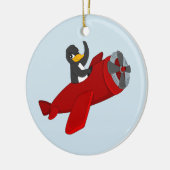 Pinguin-Cartoon Keramik Ornament (Links)