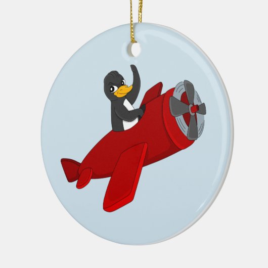 Pinguin-Cartoon Keramik Ornament (Links)