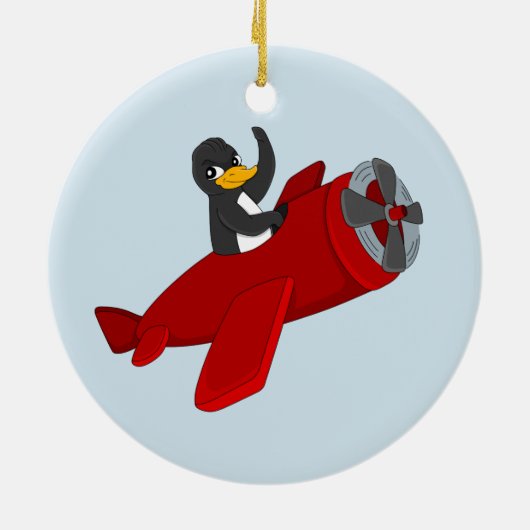 Pinguin-Cartoon Keramik Ornament (Hinten)