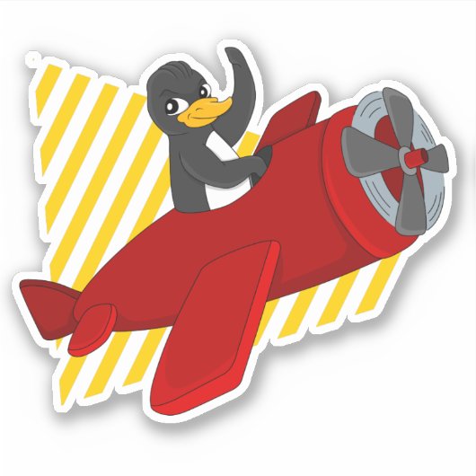 Pinguin-Cartoon, kundenspezifisch geschnitten, Vin Aufkleber (Vorderseite)