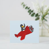 Pinguin-Cartoon Postkarte (Stehend Vorderseite)