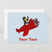 Pinguin-Cartoon Postkarte (Vorne/Hinten)