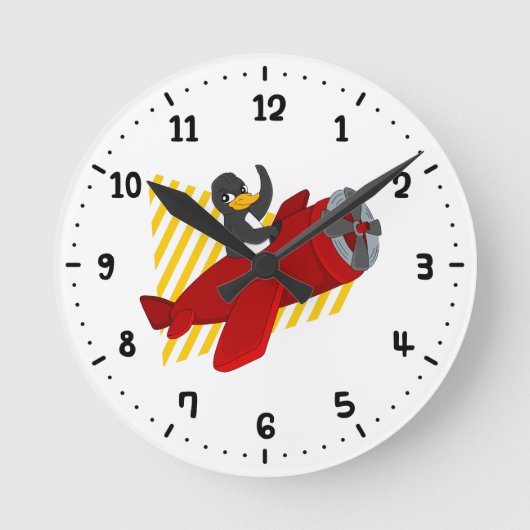Pinguin-Cartoon rund um die Uhr (Vorderseite)