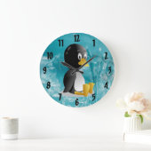 Pinguin Cartoon Wall Clock Große Wanduhr (Zuhause)