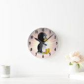 Pinguin Cartoon Wall Clock Runde Wanduhr (Zuhause)