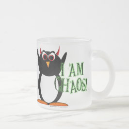 Pinguin-Chaos! mattierte Tasse