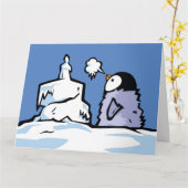 Pinguin Chick Birthday Grußkarte Karte (Gelbe Blume)