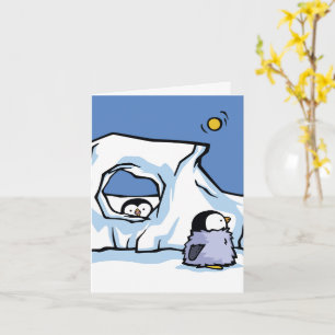 Pinguin Chick Flüchtige Blick-a-Boo Grußkarte Karte