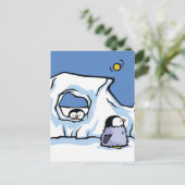 Pinguin Chick Flüchtige Blick-a-Boo Postkarte (Stehend Vorderseite)