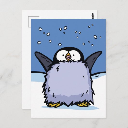 Pinguin Chick Happy Post Card Postkarte (Vorne/Hinten)
