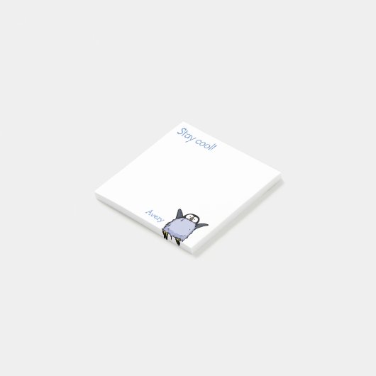 Pinguin Chick Happy Post-It-Notes Post-it Klebezettel (angewinkelt)