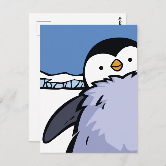Pinguin Chick Nahe Postkarte (Vorne/Hinten)