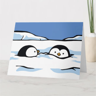 Pinguin Chick Snow Deep Grußkarte Karte