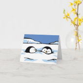 Pinguin Chick Snow Deep Grußkarte Karte (Gelbe Blume)