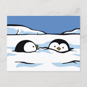 Pinguin Chick Snow Deep Post Card Postkarte