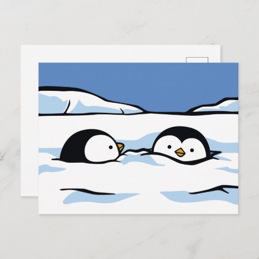 Pinguin Chick Snow Deep Post Card Postkarte (Vorne/Hinten)