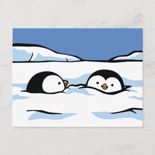 Pinguin Chick Snow Deep Post Card Postkarte (Vorderseite)