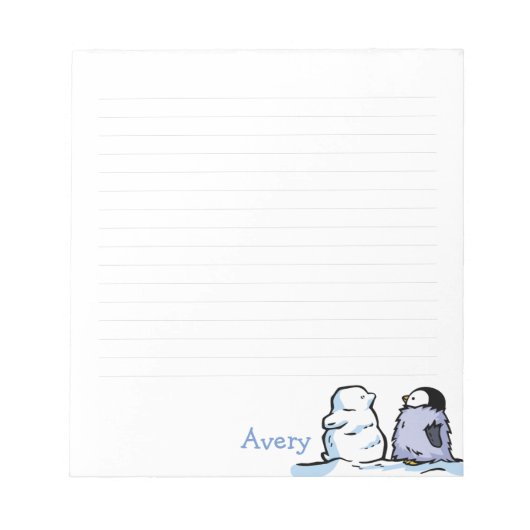 Pinguin Chick Snow Note Pad Notizblock (Vorderseite)