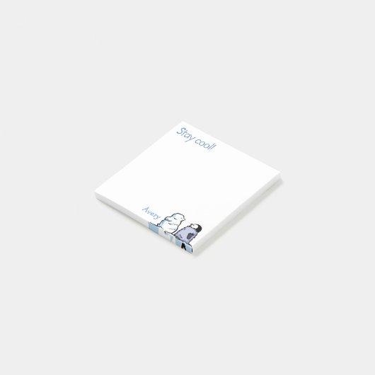 Pinguin Chick Snow Notes Post-it Klebezettel (angewinkelt)