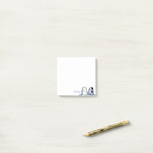Pinguin Chick Snow Post-It Notes Klebezettel (Auf Schreibtisch)