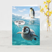 Pinguin Chick zum Geburtstag der Mama Karte (Gelbe Blume)