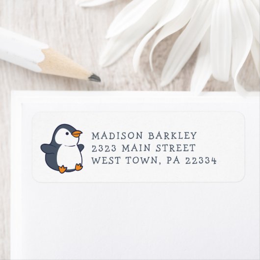 Pinguin Children's Adorable Return Address Label (Insitu)