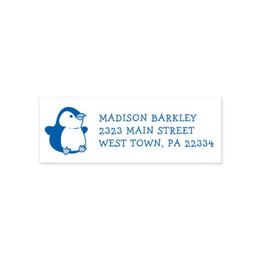 Pinguin Children's Adorable Rücksendeadresse Brief Permastempel (Design)