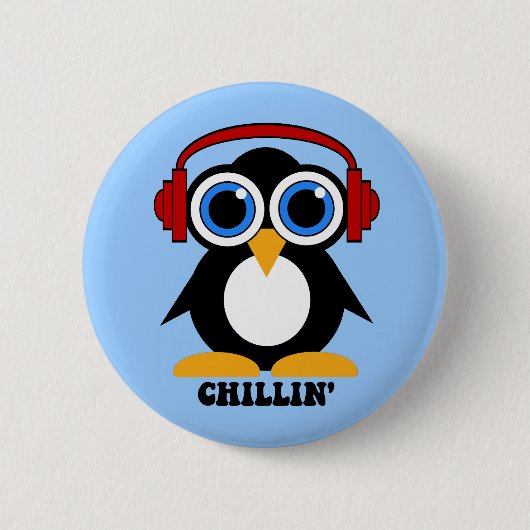 Pinguin chillin button (Vorderseite)