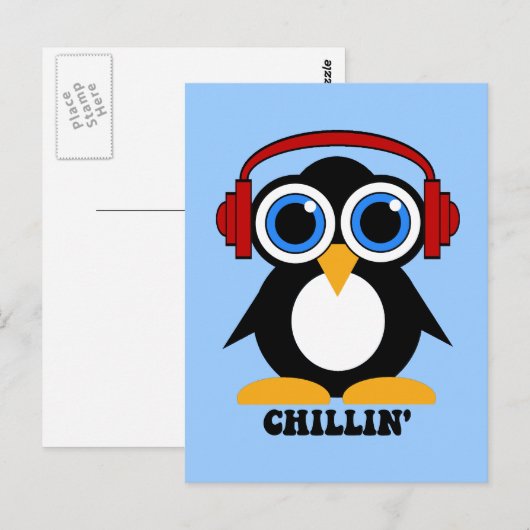 Pinguin Chillin Postkarte (Vorne/Hinten)